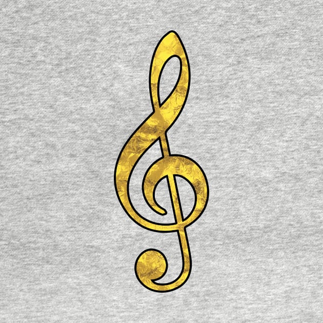 Golden Treble Clef by Kelly Louise Art